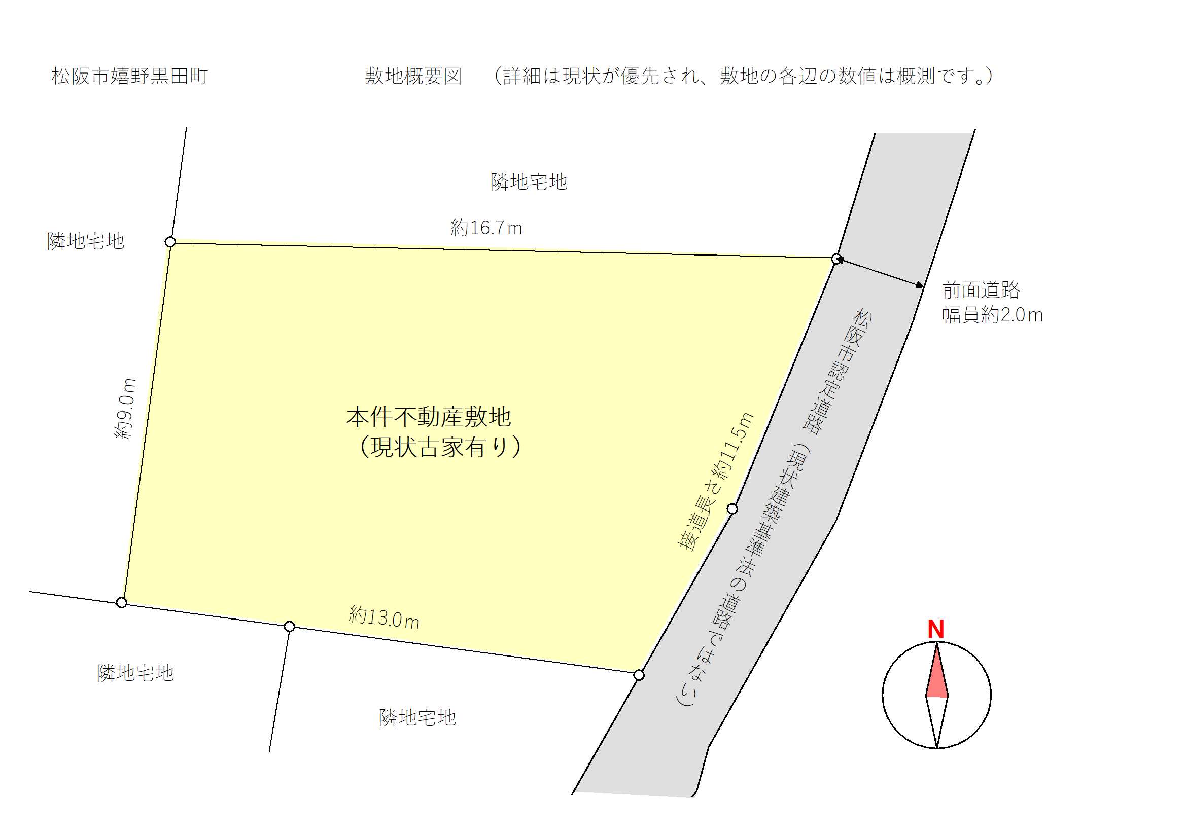 松阪市嬉野黒田町古家付土地